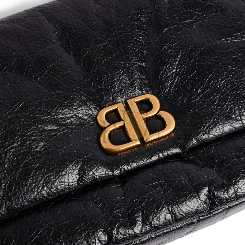 BALENCIAGA WOMEN'S MONACO BAG MINI IN BLACK 7929772AAR81000 (22*14*8cm) BALENCIAGA WOMEN'S MONACO BAG MINI IN BLACK 7929772AAR81000 (22*14*8cm)